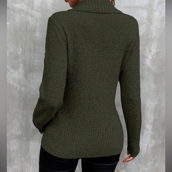 Boho shawl button detail sweater top - Picture 14 of 16